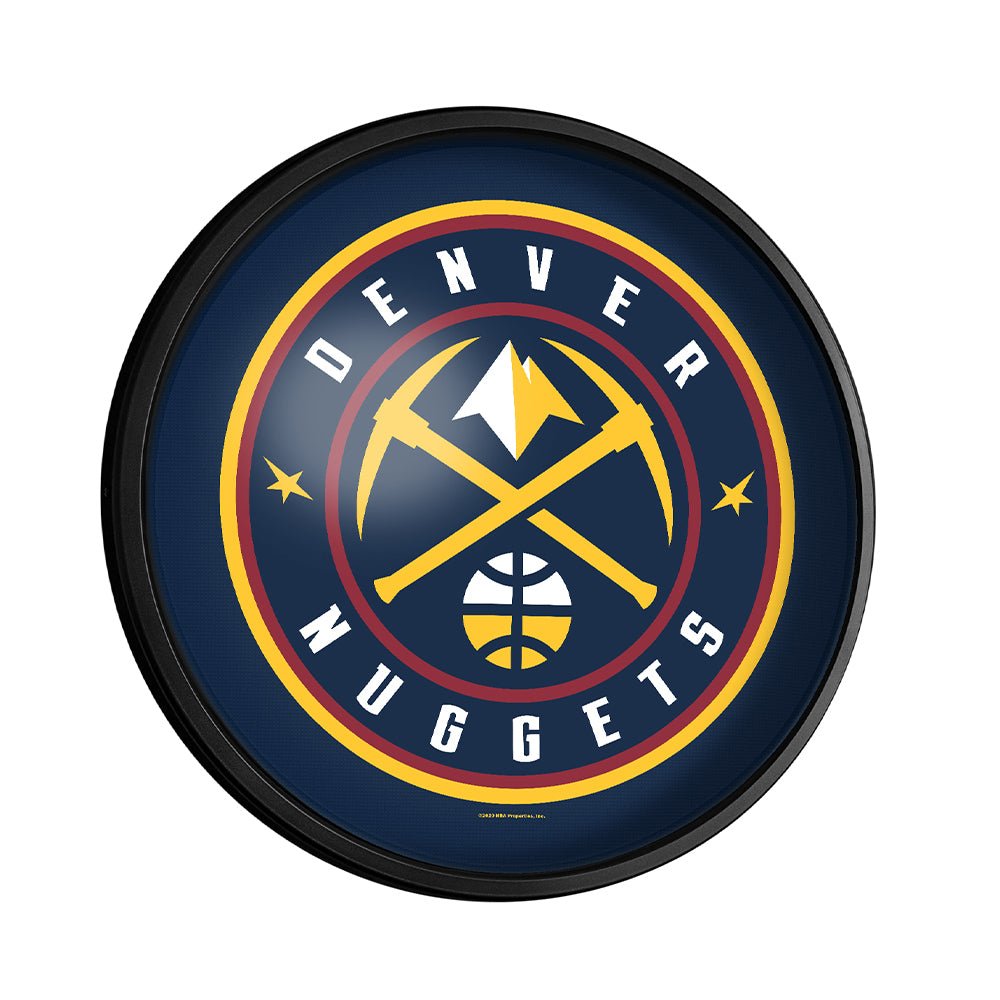 Denver Nuggets: Round Slimline Lighted Wall Sign - The Fan-Brand