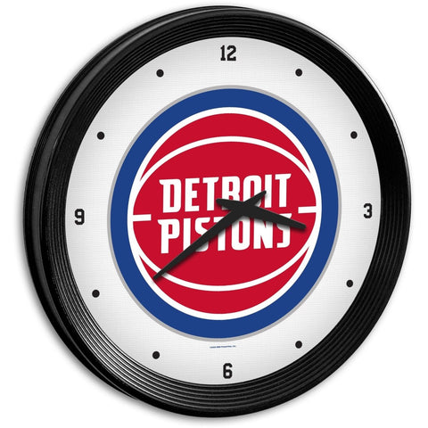 Detroit Pistons: Ribbed Frame Wall Clock - The Fan-Brand
