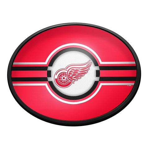 Detroit Red Wings: Oval Slimline Lighted Wall Sign - The Fan-Brand