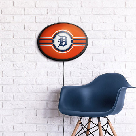 Detroit Tigers: Oval Slimline Lighted Wall Sign - The Fan-Brand