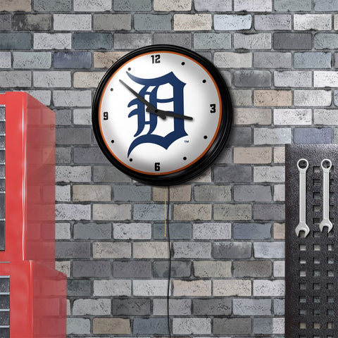 Detroit Tigers: Retro Lighted Wall Clock - The Fan-Brand