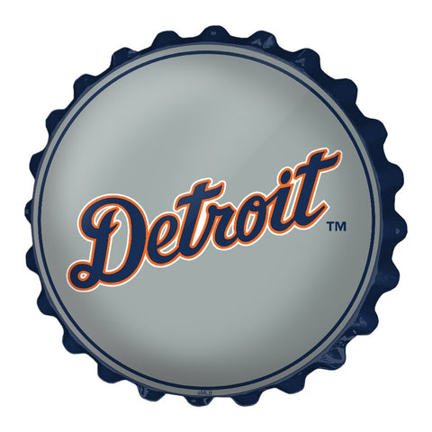 Detroit Tigers: Wordmark - Bottle Cap Wall Sign - The Fan-Brand