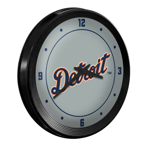 Detroit Tigers: Wordmark - Ribbed Frame Wall Clock - The Fan-Brand