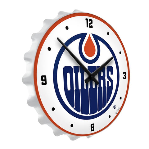 Edmonton Oilers: Bottle Cap Lighted Wall Clock - The Fan-Brand