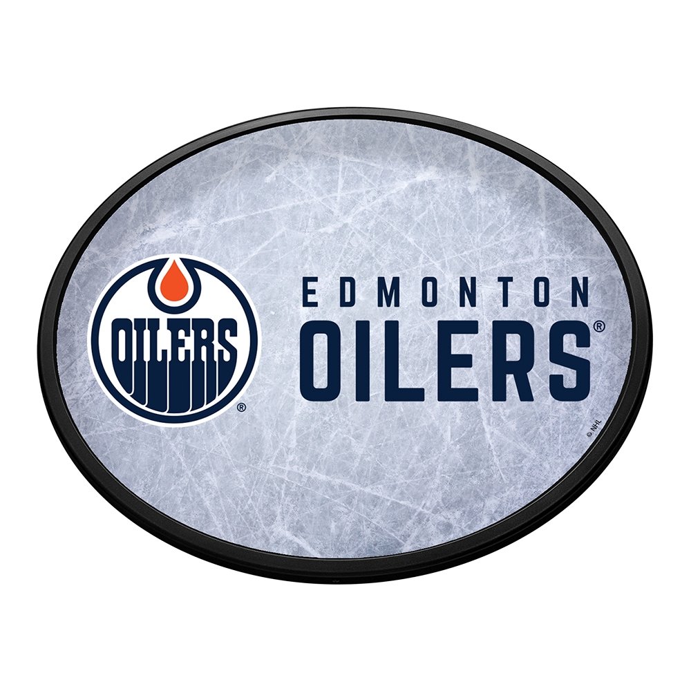 Edmonton Oilers: Ice Rink - Oval Slimline Lighted Wall Sign - The Fan-Brand