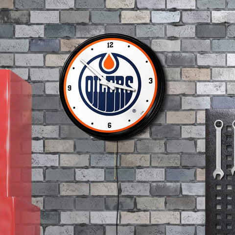 Edmonton Oilers: Retro Lighted Wall Clock - The Fan-Brand