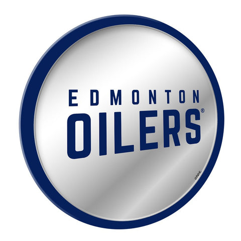 Edmonton Oilers: Secondary Logo - Modern Disc Mirrored Wall Sign - The Fan-Brand