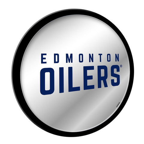 Edmonton Oilers: Secondary Logo - Modern Disc Mirrored Wall Sign - The Fan-Brand