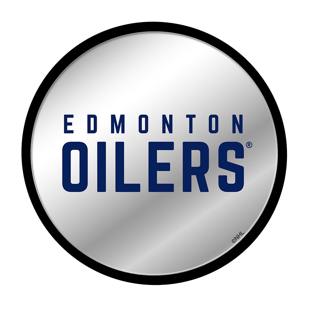 Edmonton Oilers: Secondary Logo - Modern Disc Mirrored Wall Sign - The Fan-Brand
