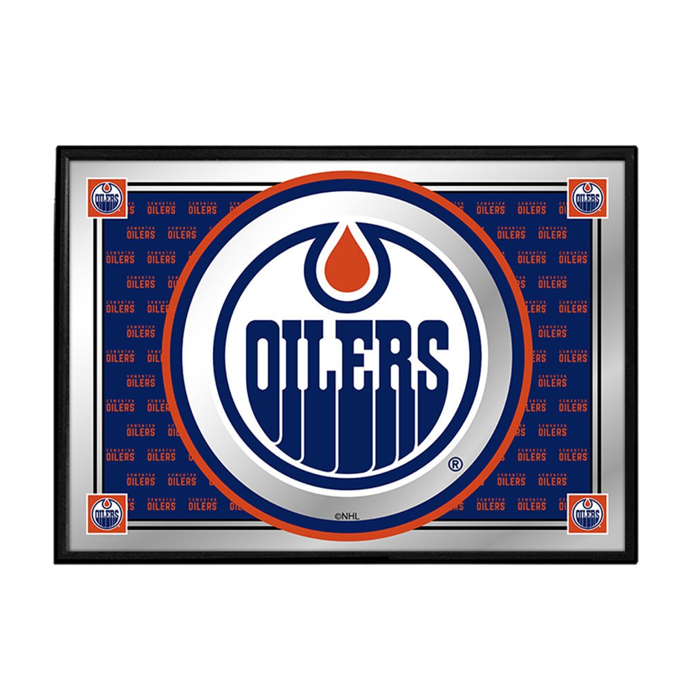 Edmonton Oilers: Team Spirit - Framed Mirrored Wall Sign - The Fan-Brand