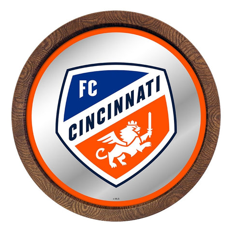 FC Cincinnati: Barrel Top Framed Mirror Mirrored Wall Sign - The Fan-Brand