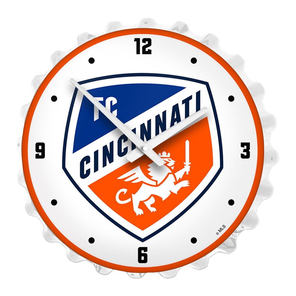 FC Cincinnati: Bottle Cap Lighted Wall Clock - The Fan-Brand