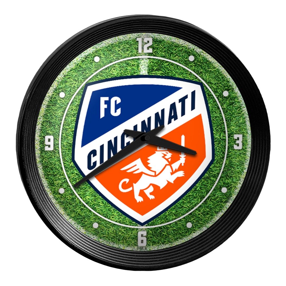 FC Cincinnati: Pitch - Ribbed Frame Wall Clock - The Fan-Brand