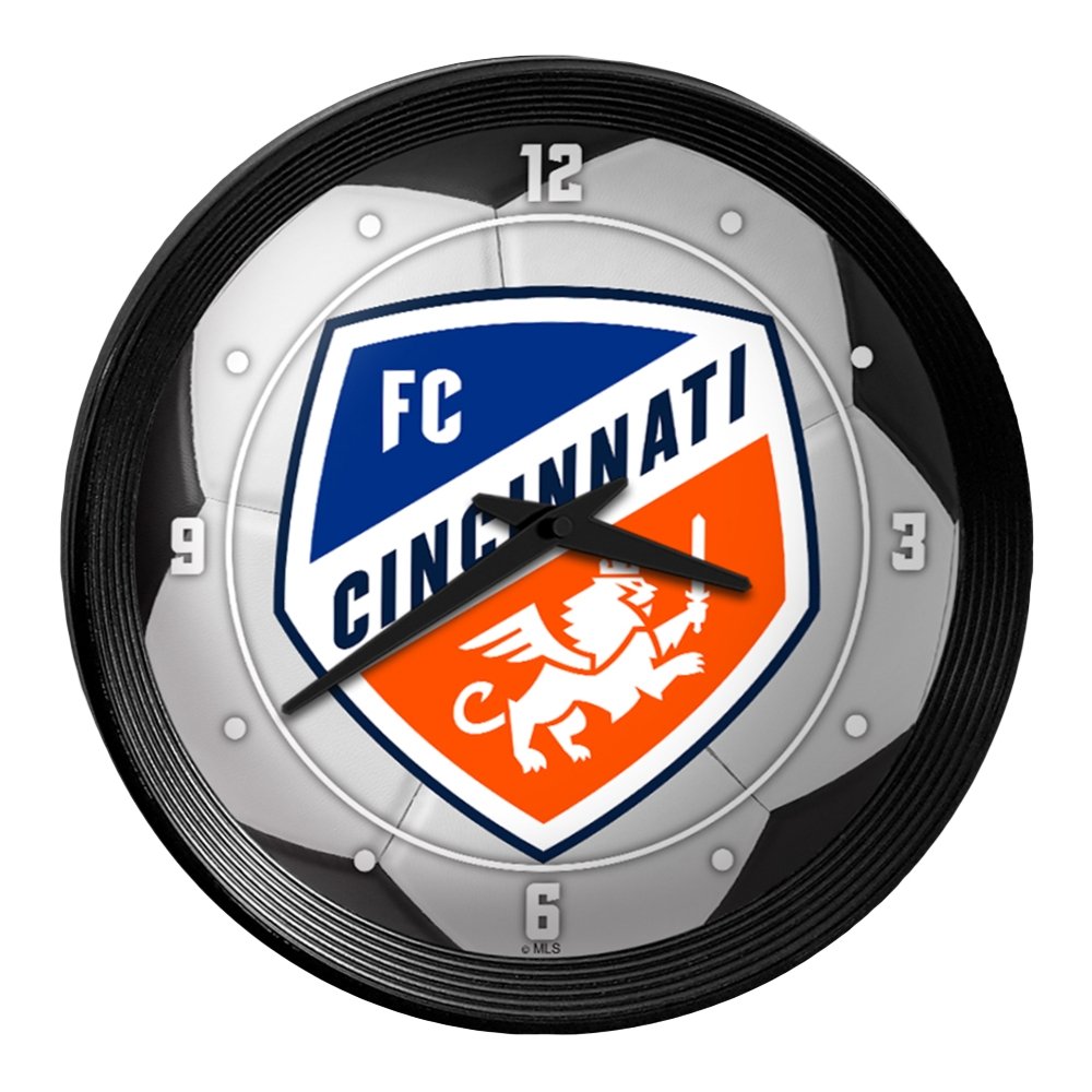 FC Cincinnati: Soccer Ball - Ribbed Frame Wall Clock - The Fan-Brand