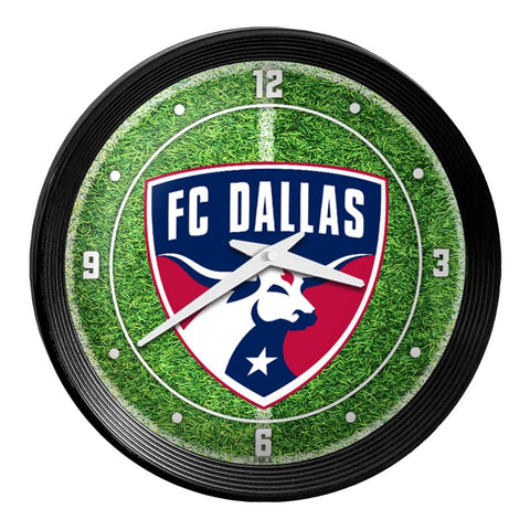 FC Dallas: Pitch - Ribbed Frame Wall Clock - The Fan-Brand