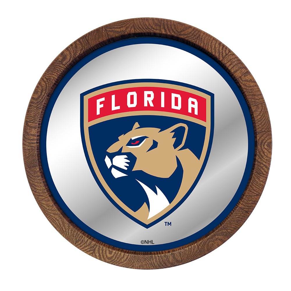 Florida Panthers: Mirrored Barrel Top Wall Sign - The Fan-Brand