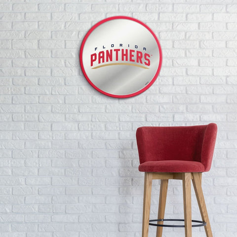 Florida Panthers: Secondary Logo - Modern Disc Mirrored Wall Sign - The Fan-Brand