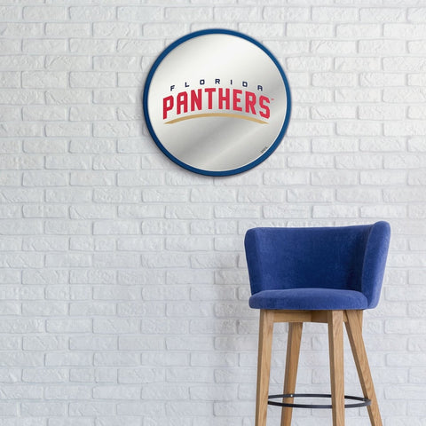 Florida Panthers: Secondary Logo - Modern Disc Mirrored Wall Sign - The Fan-Brand