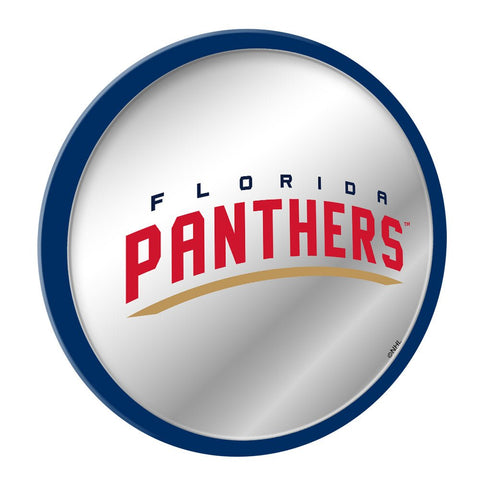 Florida Panthers: Secondary Logo - Modern Disc Mirrored Wall Sign - The Fan-Brand