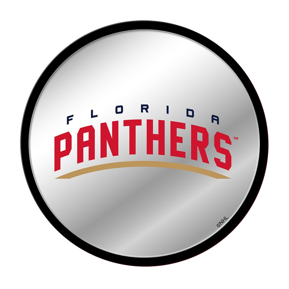 Florida Panthers: Secondary Logo - Modern Disc Mirrored Wall Sign - The Fan-Brand