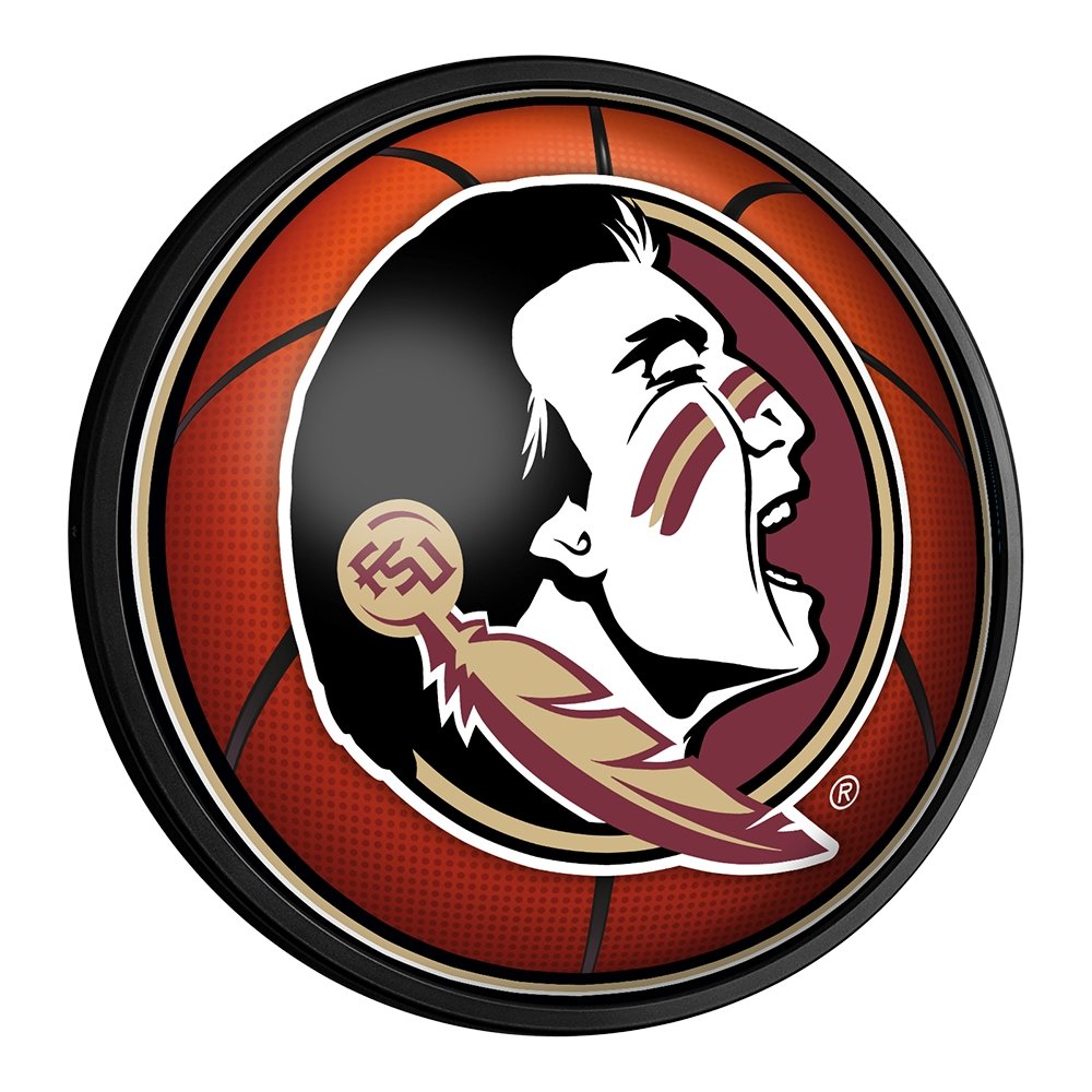 Florida State Seminoles: Basketball - Round Slimline Lighted Wall Sign - The Fan-Brand