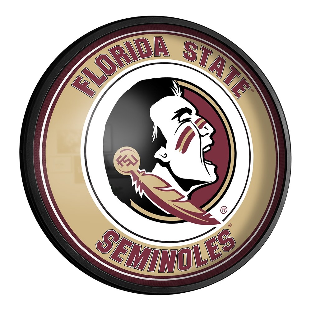 Florida State Seminoles: Round Slimline Lighted Wall Sign - The Fan-Brand