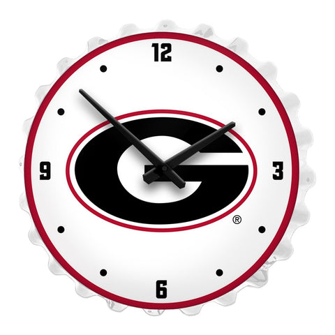 Georgia Bulldogs: Bottle Cap Lighted Wall Clock - The Fan-Brand