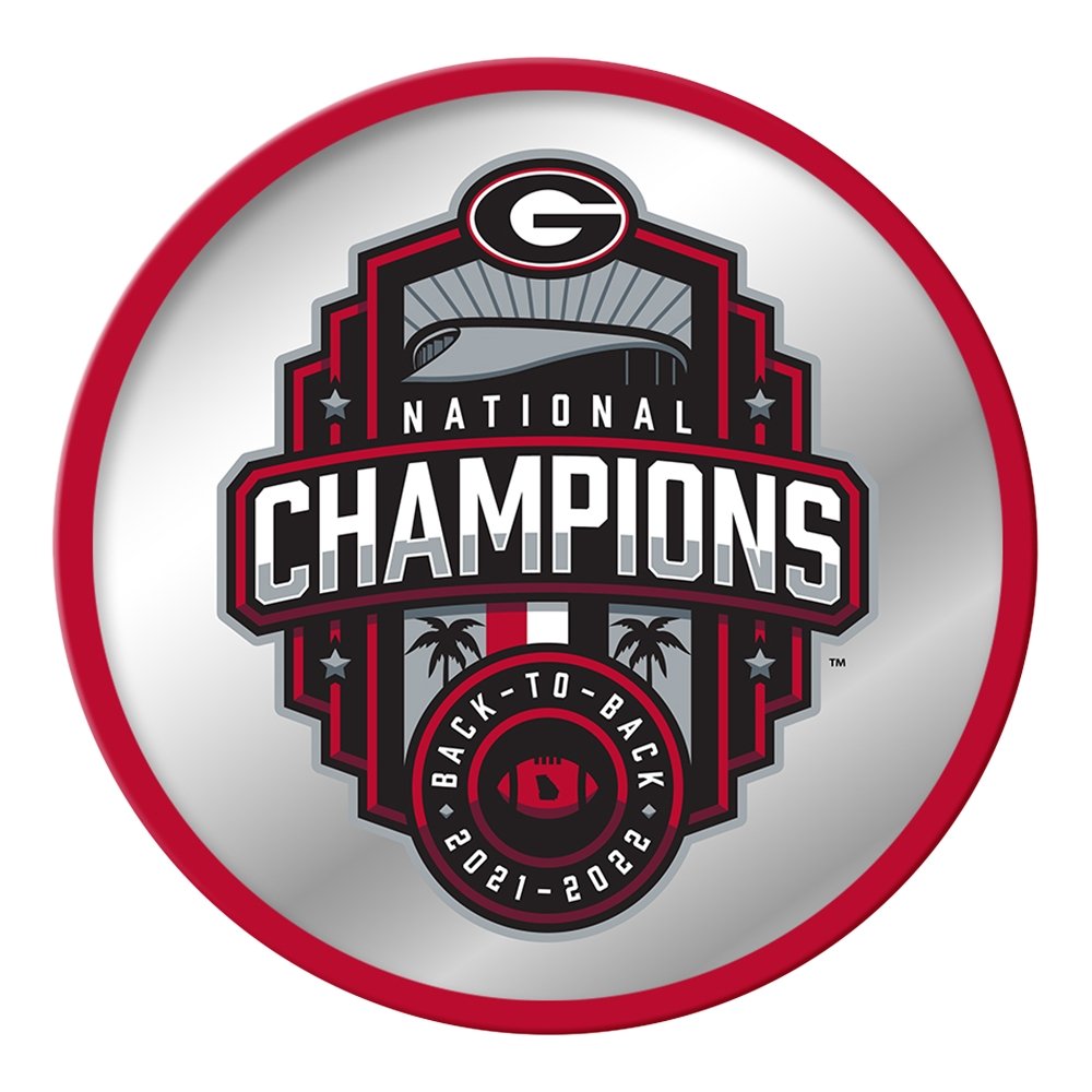 Georgia Bulldogs: National Champions - Modern Disc Mirrored Wall Sign - The Fan-Brand