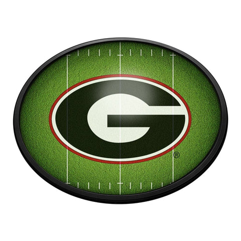 Georgia Bulldogs: On the 50 - Oval Slimline Lighted Wall Sign - The Fan-Brand