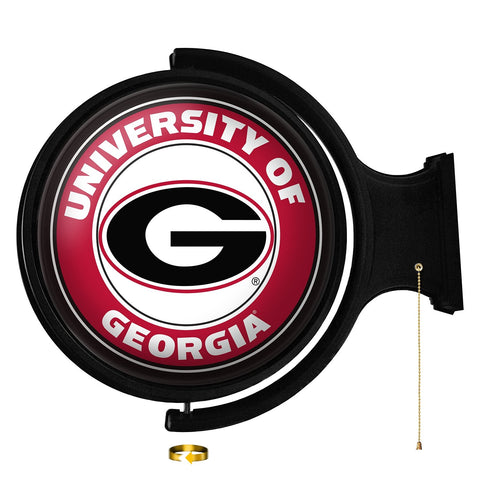 Georgia Bulldogs: Original Round Rotating Lighted Wall Sign - The Fan-Brand