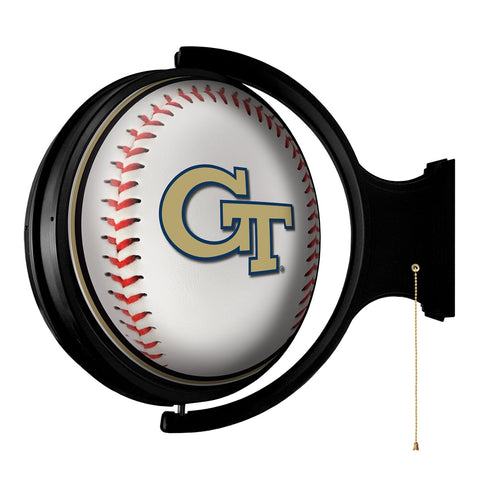 Georgia Tech Yellow Jackets: Baseball - Rotating Lighted Wall Sign - The Fan-Brand