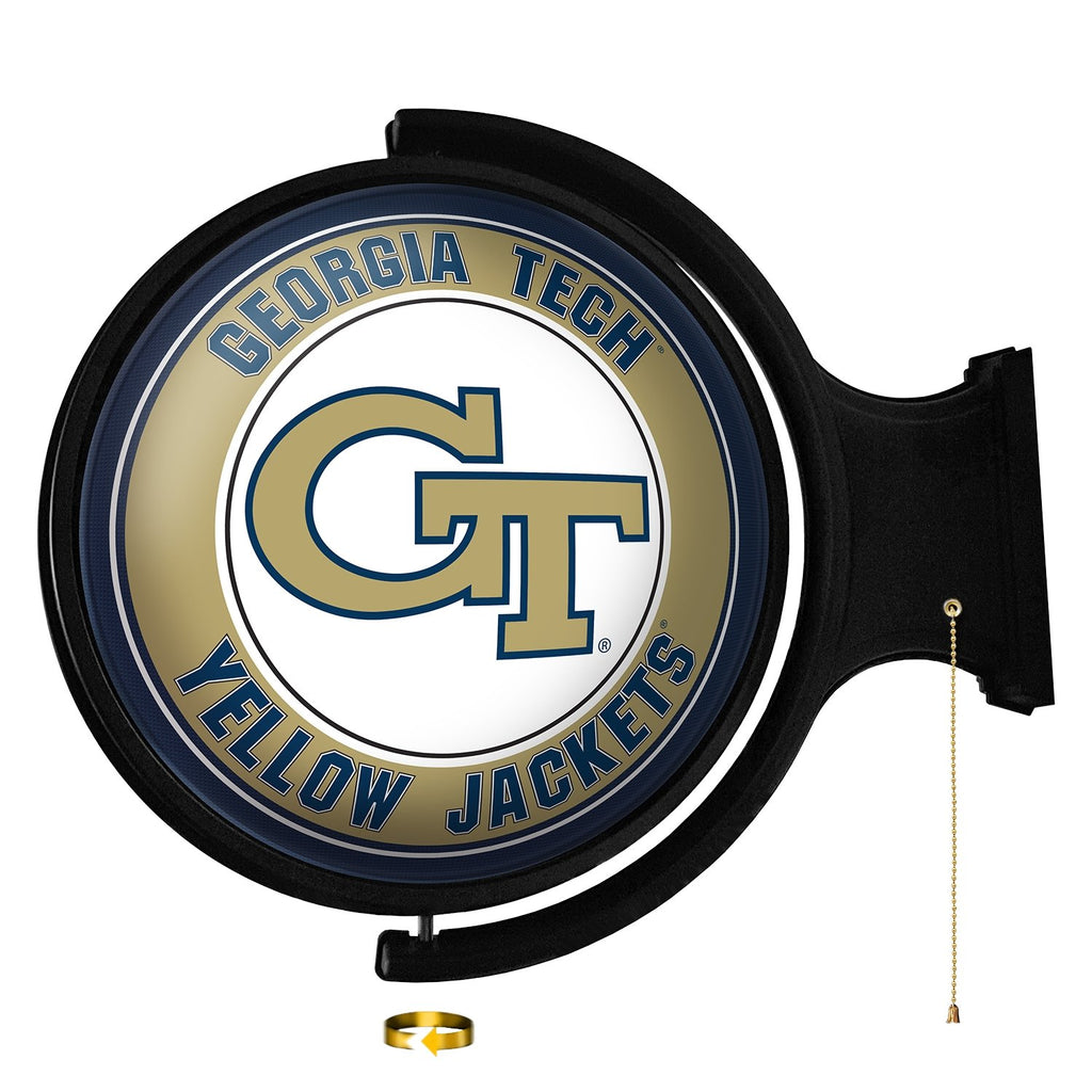 Georgia Tech Yellow Jackets: Original Round Rotating Lighted Wall Sign - The Fan-Brand