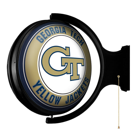Georgia Tech Yellow Jackets: Original Round Rotating Lighted Wall Sign - The Fan-Brand