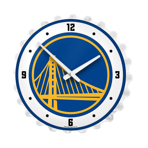 Golden State Warriors: Bottle Cap Lighted Wall Clock - The Fan-Brand