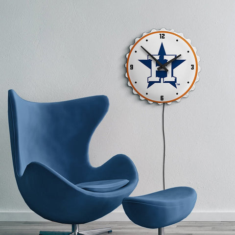 Houston Astros: Logo - Bottle Cap Lighted Wall Clock - The Fan-Brand