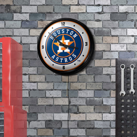 Houston Astros: Retro Lighted Wall Clock - The Fan-Brand