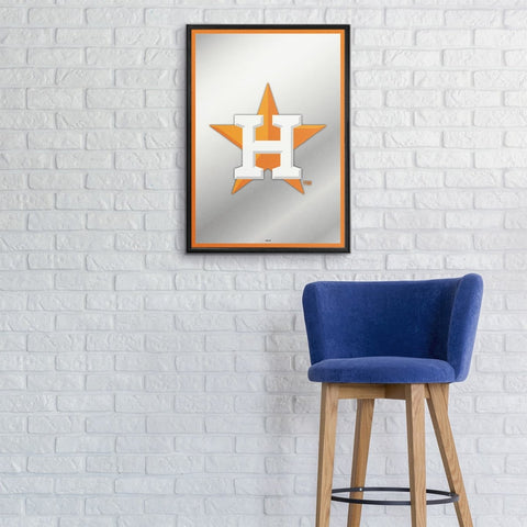 Houston Astros: Vertical Framed Mirrored Wall Sign - The Fan-Brand