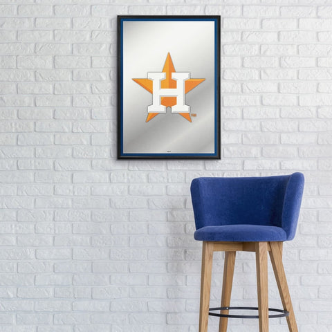 Houston Astros: Vertical Framed Mirrored Wall Sign - The Fan-Brand