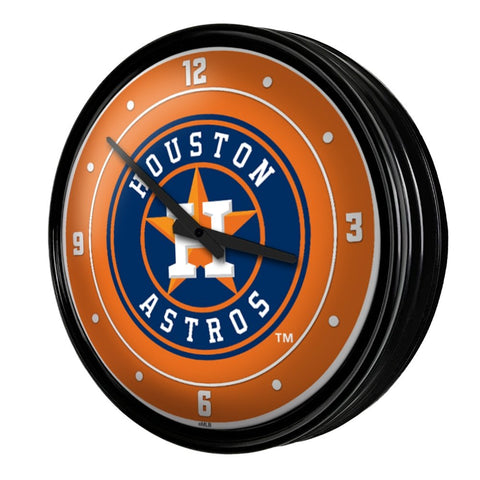 Houston Astros: Wordmark - Retro Lighted Wall Clock - The Fan-Brand