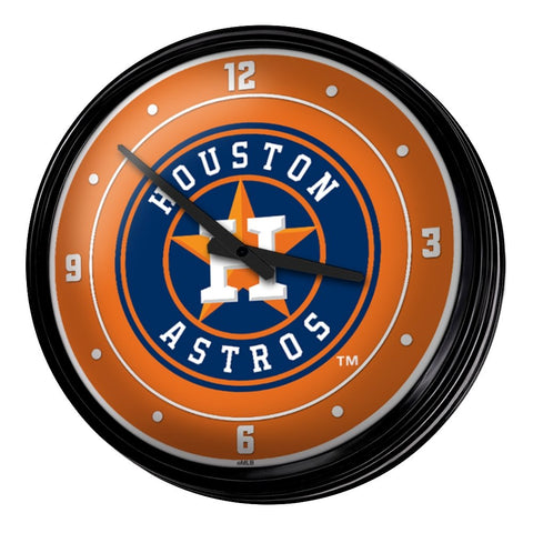 Houston Astros: Wordmark - Retro Lighted Wall Clock - The Fan-Brand