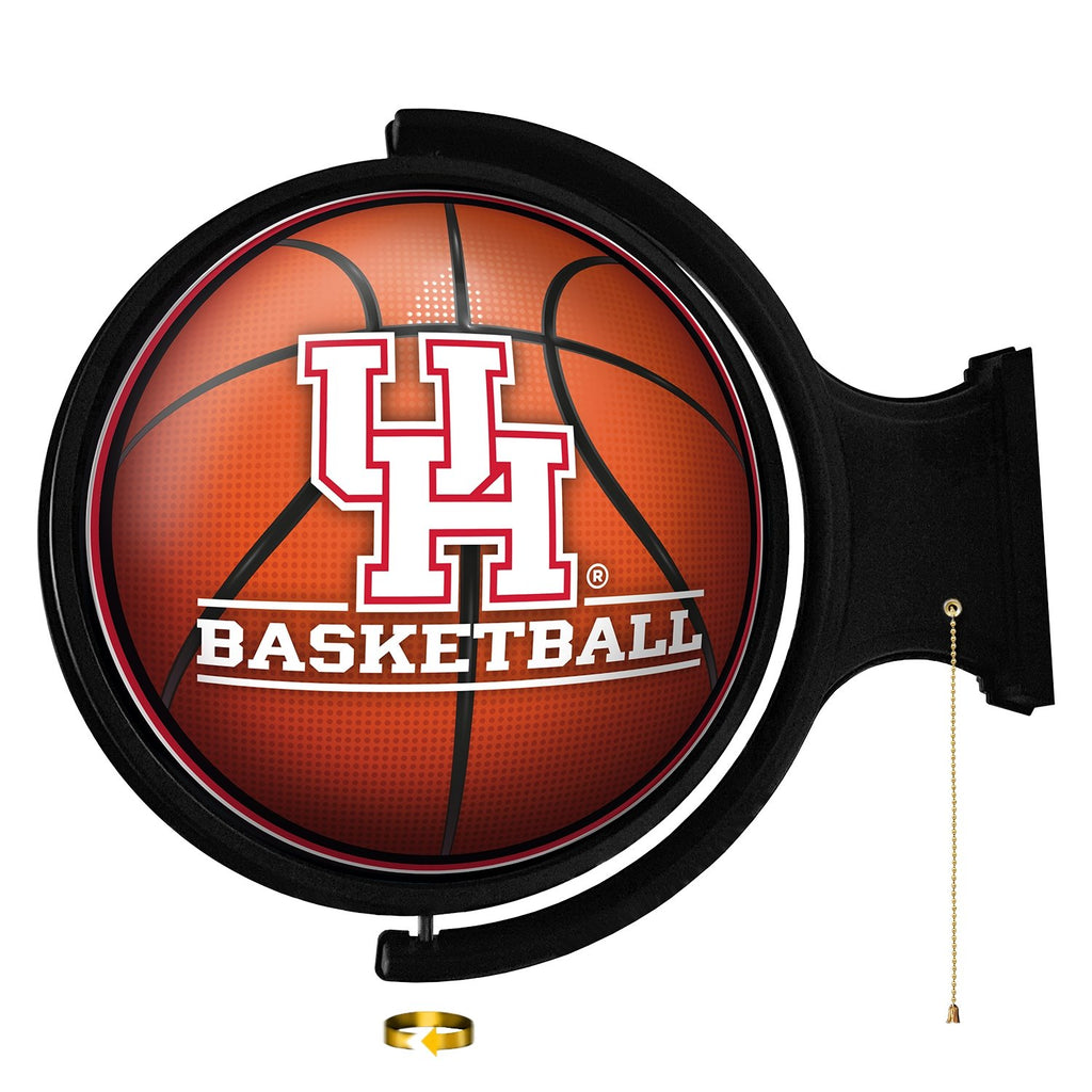 Houston Cougars: Basketball - Original Round Rotating Lighted Wall Sign - The Fan-Brand