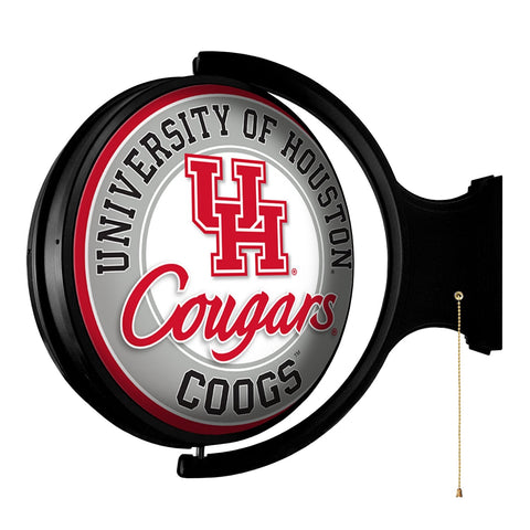 Houston Cougars: Cougars - Original Round Rotating Lighted Wall Sign - The Fan-Brand