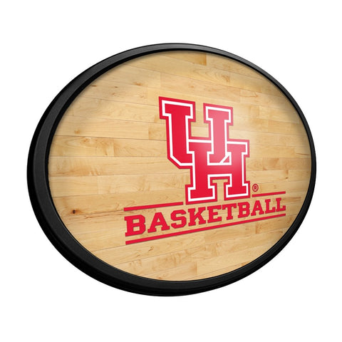 Houston Cougars: Hardwood - Oval Slimline Lighted Wall Sign - The Fan-Brand