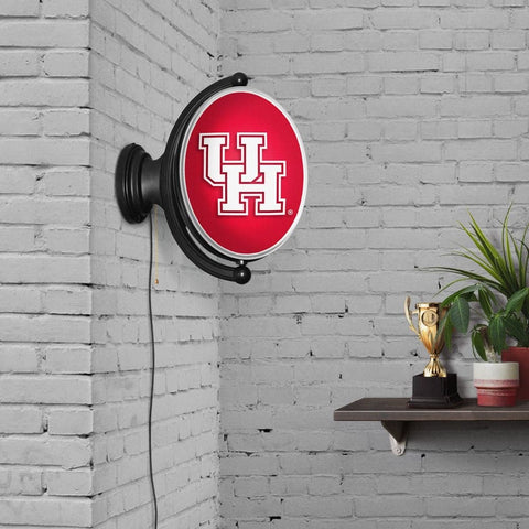 Houston Cougars: Original Oval Rotating Lighted Wall Sign - The Fan-Brand