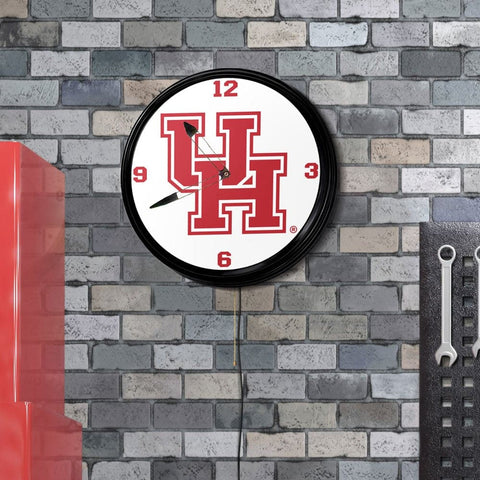 Houston Cougars: Retro Lighted Wall Clock - The Fan-Brand