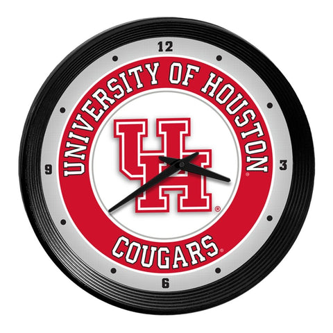 Houston Cougars: Ribbed Frame Wall Clock - The Fan-Brand