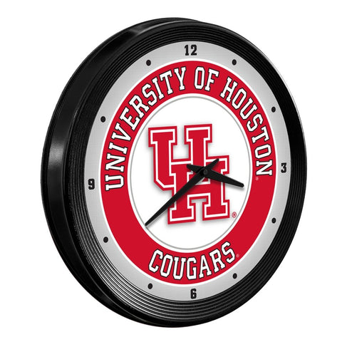 Houston Cougars: Ribbed Frame Wall Clock - The Fan-Brand
