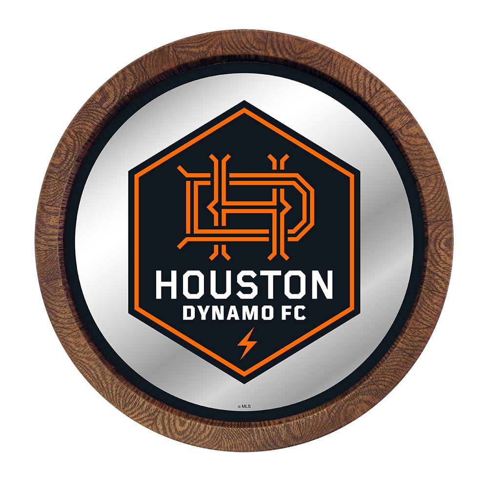 Houston Dynamo: Barrel Top Framed Mirror Mirrored Wall Sign - The Fan-Brand
