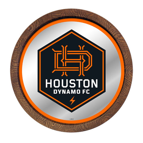 Houston Dynamo: Barrel Top Framed Mirror Mirrored Wall Sign - The Fan-Brand