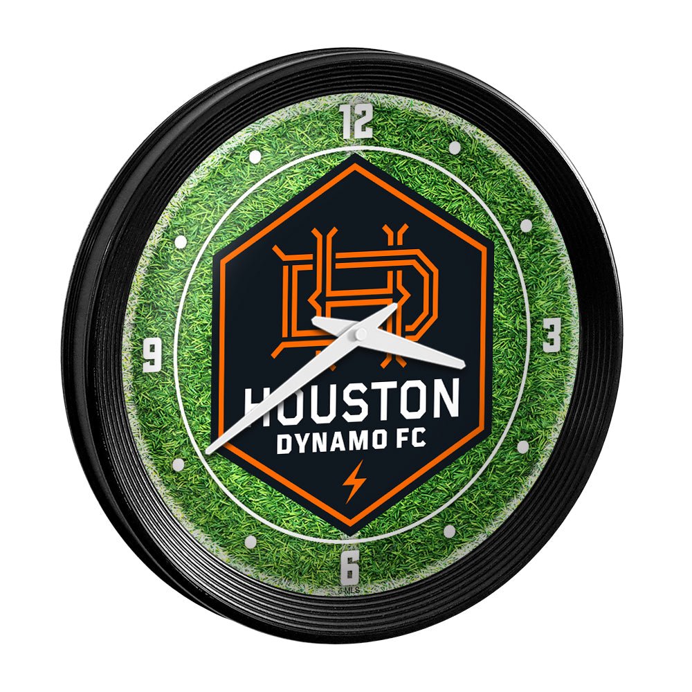 Houston Dynamo: Pitch - Ribbed Frame Wall Clock - The Fan-Brand